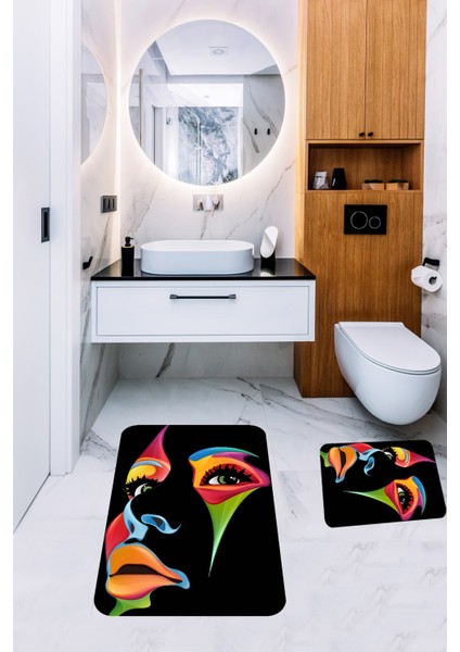 Banyo Halısı Ikili Klozet Takımı Kaymaz Tabanlı Banyo Paspas Takımı indirimleri