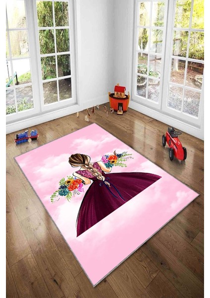 Desenli Renkli Dijital Baskı Yıkanabilir Kaymaz Taban Modern Çocuk Halısı Ve Yolluk.