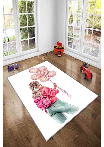 Desenli Renkli Dijital Baskı Yıkanabilir Kaymaz Taban Modern Çocuk Halısı Ve Yolluk.
