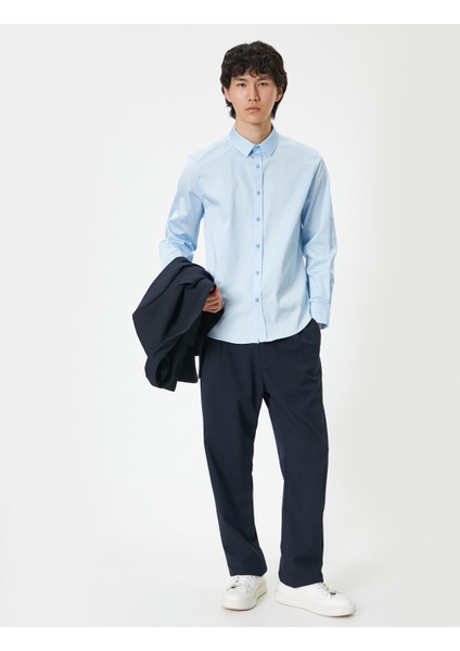 Basic Gömlek Uzun Kollu Düğmeli Klasik Yaka fiyatları