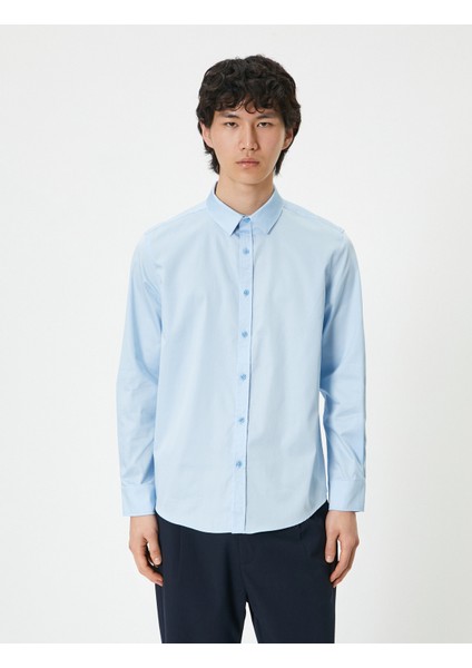 Basic Gömlek Uzun Kollu Düğmeli Klasik Yaka modelleri