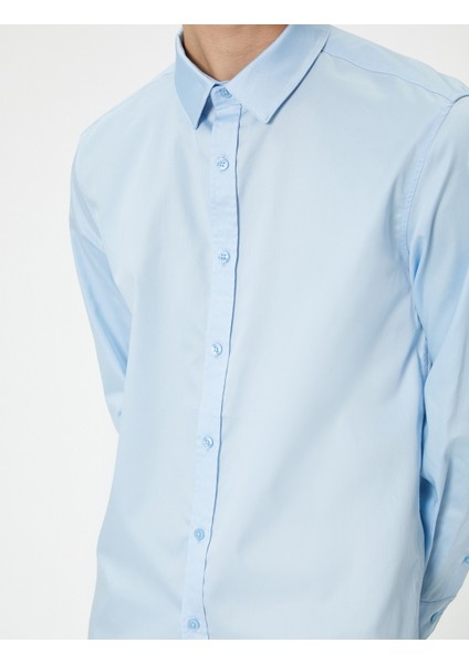 Basic Gömlek Uzun Kollu Düğmeli Klasik Yaka indirimleri