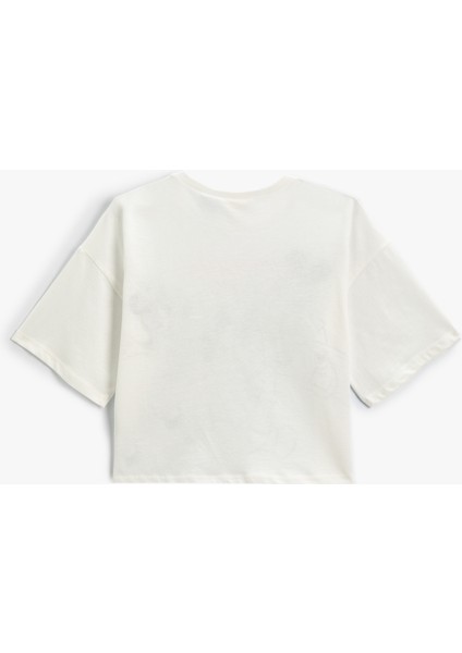 Crop Tişört Mickey Mouse Minnie Mouse Lisanslı Kısa Kollu fırsatları