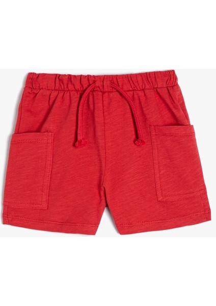 Basic Şort Beli Bağlamalı Cep Detaylı Pamuklu