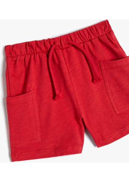 Basic Şort Beli Bağlamalı Cep Detaylı Pamuklu modelleri