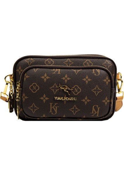 High-End Kadın Çantaları 2022 Yeni Retro Kadın Çantaları Moda Baskılı Omuz Kadın Çantası Küçük Kare Çanta Crossbody Çanta Göğüs Çantası (Yurt Dışından)