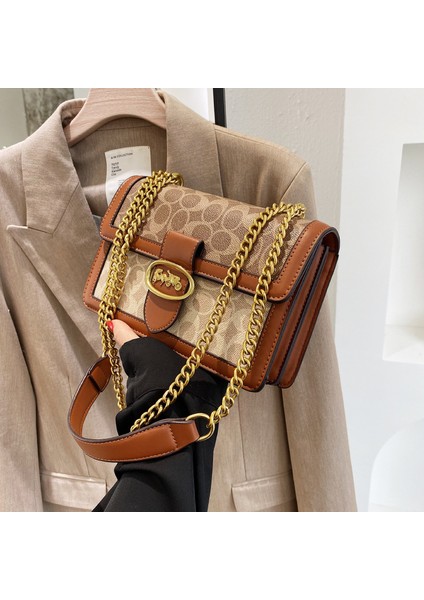 Kadınlar Için Üst Düzey Çantalar 2022 Yeni Moda Moda Retro Zincir Çanta Çok Yönlü Çapraz Askılı Omuz Çantası Küçük Kare Çanta (Yurt Dışından)