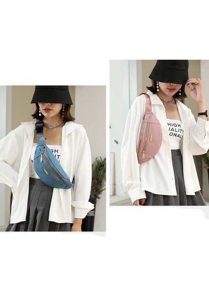 Kadınlar Için Çok Yönlü Bel Çantası Oxford Kumaş Omuz Çantası Çok Katmanlı Bozuk Para Cep Telefonu Crossbody Çanta (Yurt Dışından)