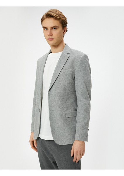 Blazer Ceket Slim Fit Cep Detaylı Düğmeli modelleri