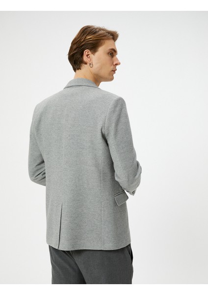 Blazer Ceket Slim Fit Cep Detaylı Düğmeli fırsatları