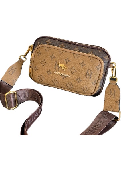 High-End Kadın Çantaları 2022 Yeni Retro Kadın Çantaları Moda Baskılı Omuz Kadın Çantası Küçük Kare Çanta Crossbody Çanta Göğüs Çantası (Yurt Dışından)