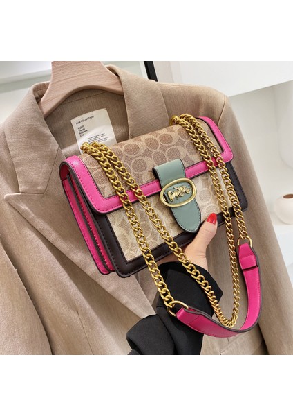 Kadınlar Için Üst Düzey Çantalar 2022 Yeni Moda Moda Retro Zincir Çanta Çok Yönlü Çapraz Askılı Omuz Çantası Küçük Kare Çanta (Yurt Dışından)
