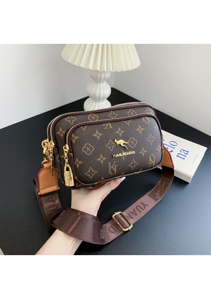 High-End Kadın Çantaları 2022 Yeni Retro Kadın Çantaları Moda Baskılı Omuz Kadın Çantası Küçük Kare Çanta Crossbody Çanta Göğüs Çantası (Yurt Dışından)