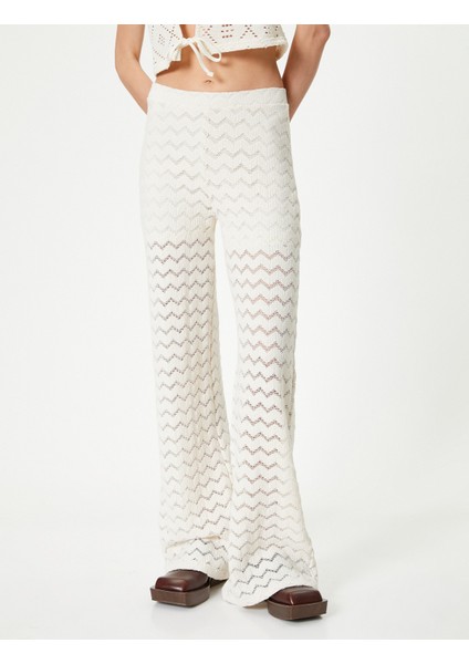 Kroşe Pantolon Bol Paça Standart Bel Kısa Astarlı modelleri