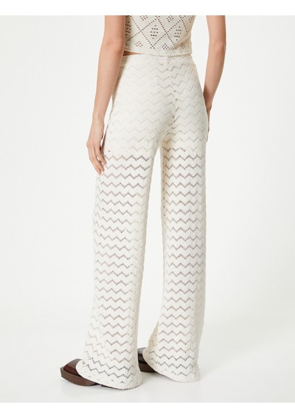 Kroşe Pantolon Bol Paça Standart Bel Kısa Astarlı fırsatları