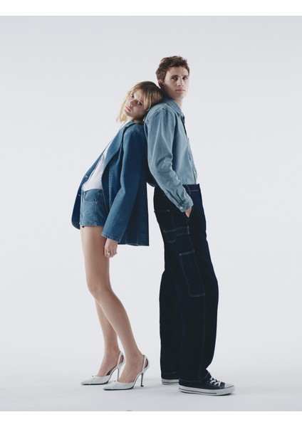 Kot Blazer Ceket Ters Yaka Kruvaze Cep Detaylı Rahat Kalıp