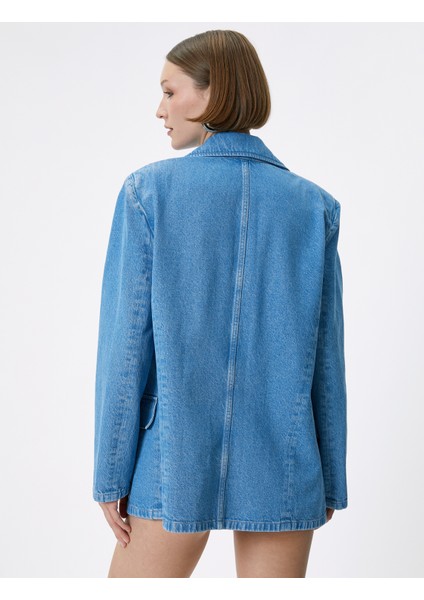 Kot Blazer Ceket Ters Yaka Kruvaze Cep Detaylı Rahat Kalıp indirimleri