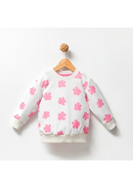 Jolbaby Çiçek Desenli Kız Çocuk Sweatshirt Bluz