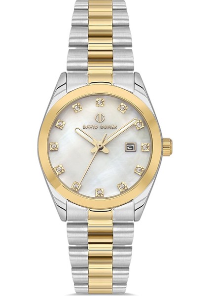 Sarı Gümüş Kaplamalı Gümüş Kadranlı Kadın Kol Saati