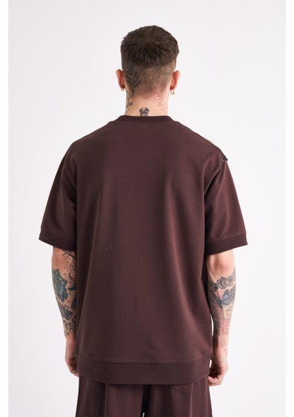 Erkek Mchnst Design Basic Oversize Kahverengi Tişört fiyatları