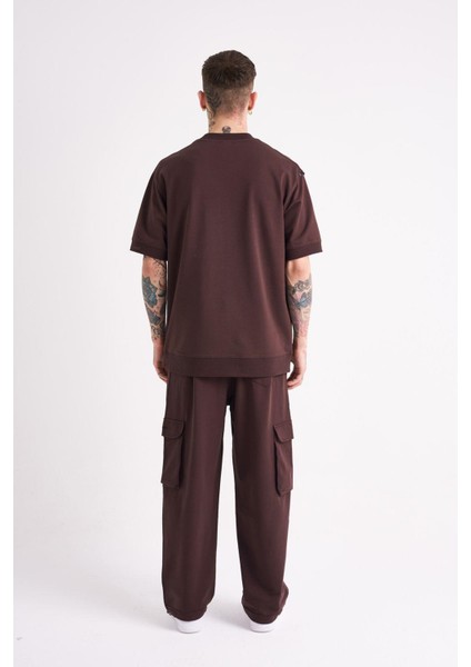 Erkek Mchnst Design Basic Oversize Kahverengi Tişört fırsatları