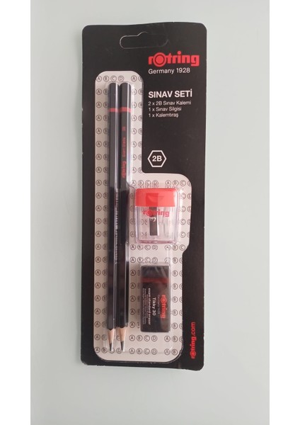 Rotring RO-2090068WK Sınav Seti - Sınav Kalemi Silgi Kalemtraş Siyah