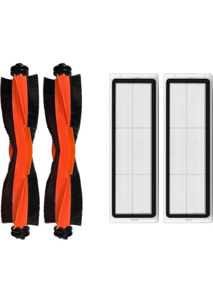 Xiaomi X10 Plus X20 Plus Uyumlu Yedek Siyah Ana Fırça ve Hepa Filtre-4 Parça