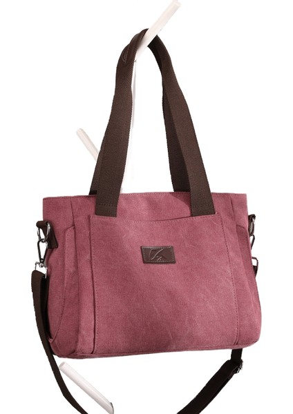 Yeni Saf Pamuk Kanvas Çanta Kadın Çantası Rahat Taşınabilir Omuz Çantası Çok Yönlü Crossbody Çanta Retro Büyük Çanta Moda (Yurt Dışından)
