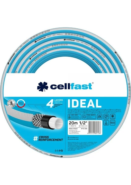 Ideal 4 Katmanlı Bahçe Sulama Hortumu 1/2" 20 M