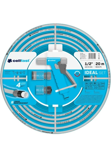 Ideal Bahçe Sulama Hortumu Seti 1/2" 20 M