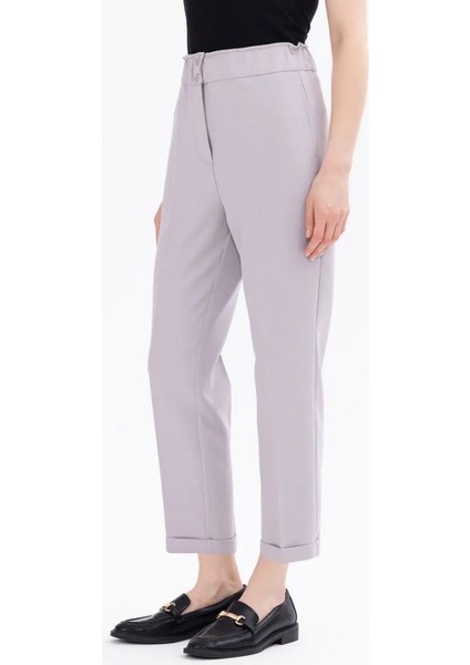 Dar Paça Lastikli Bel Gri Kadın Pantolon 10242107001023 modelleri