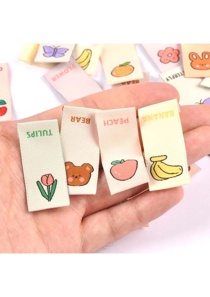 No.5 Tarzı Karışık Renkli Karikatür Animalfruit Giyim Etiketleri Ayakkabı Çantaları Konfeksiyon Etiketi Için El Yapımı Dokuma Etiket (Yurt Dışından) fiyatları