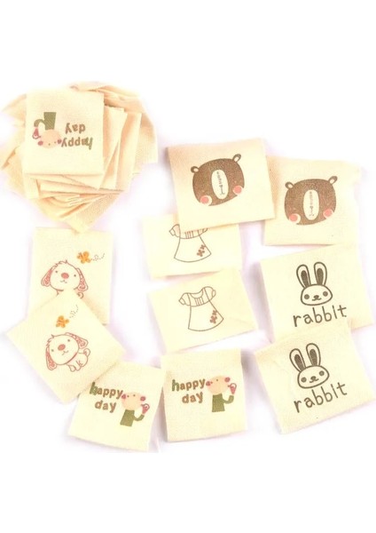 No.1 Tarzı Bej Giyim Etiketleri Karikatür Baskı Pamuklu Dokuma Etiketleri Giysi Çantaları Dıy Dikiş Aksesuarları Ayakkabı Çantaları Etiketi (Yurt Dışından) fiyatları