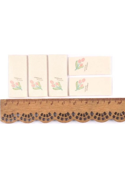 No.6 Tarzı Çiçek Baskılı Yıkanabilir Brige Etiketleri Dikiş Aksesuarları Bakım Çantaları Giysi Etiketi El Yapımı El Sanatları Malzemeleri 1.6x3.8cm (Yurt Dışından)