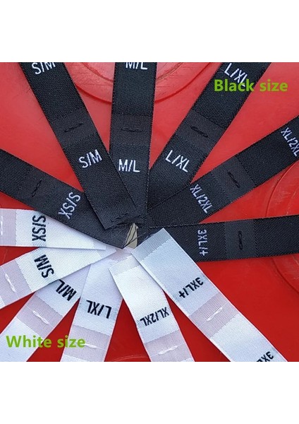 Xs-S Stili Siyahbeyaz Şam Polyester Kumaş Çift Boyutlu Etiket Giyim Etiketleri Xsxlxl 3xl+ (Yurt Dışından)