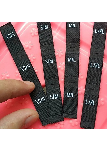 Xs-S Stili Siyahbeyaz Şam Polyester Kumaş Çift Boyutlu Etiket Giyim Etiketleri Xsxlxl 3xl+ (Yurt Dışından)