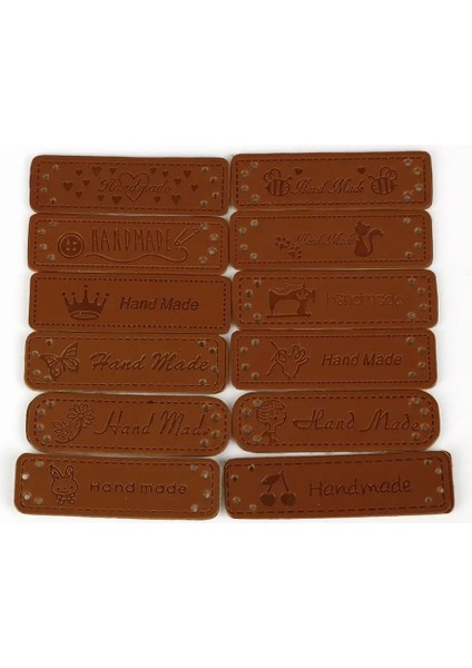 Makine 5 x 1.5cm Tarzı El Yapımı Etiketler Giysi Konfeksiyon Pu Deri Etiketler El Yapımı Etiketler Kot Çanta Ayakkabı Dıy Dikiş Aksesuarları Malzemeleri (Yurt Dışından)