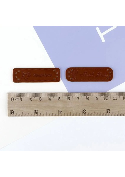 Makine 5 x 1.5cm Tarzı El Yapımı Etiketler Giysi Konfeksiyon Pu Deri Etiketler El Yapımı Etiketler Kot Çanta Ayakkabı Dıy Dikiş Aksesuarları Malzemeleri (Yurt Dışından)