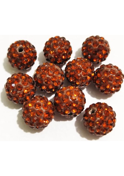 Kahverengi Tarzı 10MM 20 Adet Bedava G! Rhinestone Spacer Boncuk Yuvarlak Iğne Işi Aksesuarları Takı Yapımı Için Li Dıy Boncuklar (Yurt Dışından)