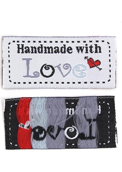 Beyaz Stil El Yapımı Etiket Giyim Etiketleri Giysiler Için Aşk Etiketi ile El Yapımı Örme Şapka Çantaları Dikiş Aksesuarları 50*25 mm (Yurt Dışından)