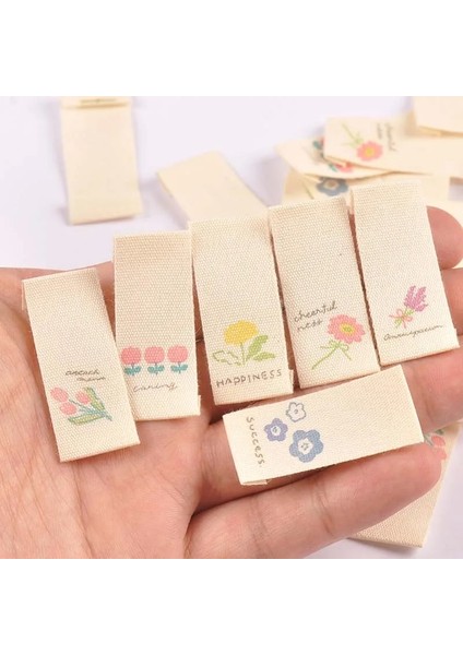 No.6 Tarzı Lot 1.6x3.8cm Çiçek Bej Etiketleri Dikiş Malzemeleri Bakım Çantaları Giysi Etiketi Konfeksiyon El Yapımı Aksesuarlar Dıy Craft (Yurt Dışından) indirimleri