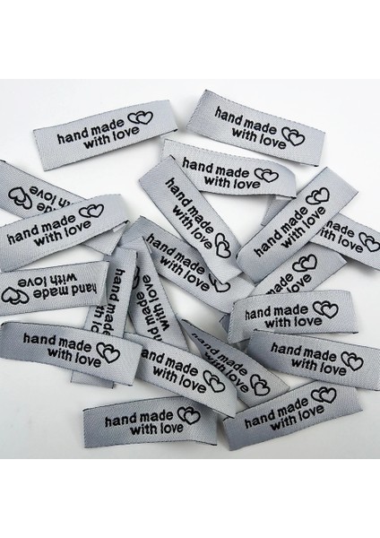 Beyaz Stil Ack Diy El Yapımı Giyim Konfeksiyon Etiketleri Dikiş Aksesuarları Için Aşk Yıkanabilir Kumaş Etiketi ile El Yapımı (Yurt Dışından)