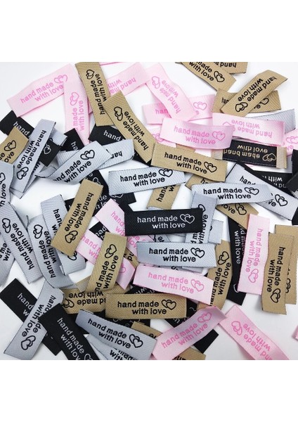 Beyaz Stil Ack Diy El Yapımı Giyim Konfeksiyon Etiketleri Dikiş Aksesuarları Için Aşk Yıkanabilir Kumaş Etiketi ile El Yapımı (Yurt Dışından) fiyatları