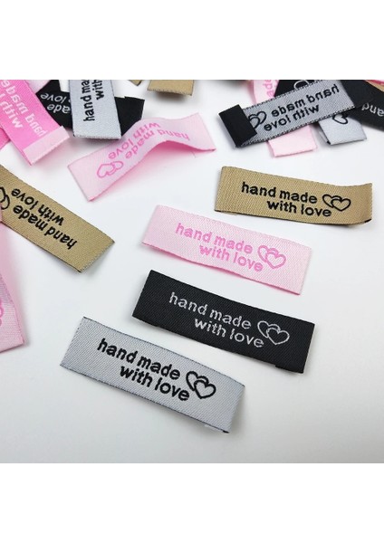 Beyaz Stil Ack Diy El Yapımı Giyim Konfeksiyon Etiketleri Dikiş Aksesuarları Için Aşk Yıkanabilir Kumaş Etiketi ile El Yapımı (Yurt Dışından) modelleri