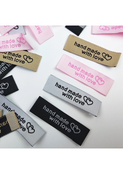 Beyaz Stil Ack Diy El Yapımı Giyim Konfeksiyon Etiketleri Dikiş Aksesuarları Için Aşk Yıkanabilir Kumaş Etiketi ile El Yapımı (Yurt Dışından) fırsatları