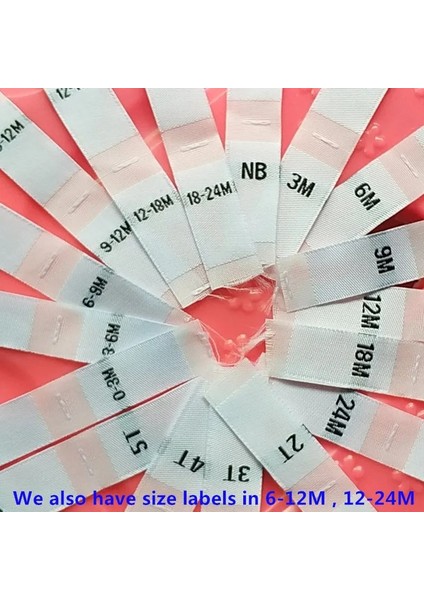 Beyaz Polyester Kumaş Beden Etiketi Bebek Giyim Dokuma Etiketleri Nb (Yurt Dışından) fiyatları