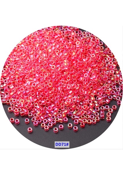 DD71 Kırmızı Renk Stili 2mm 720 Adet Çanta 2mm Üniforma Delica Cam Tohum Boncuk Ab Şeffaf Boyalı Renk Dıy Boncuk El Sanatları Takı Yapımı Için Aksesuarlar 10G (Yurt Dışından)