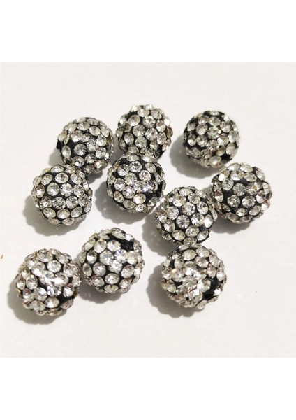 Beyaz Siyah Stil 12MM 100 Adet Bedava G! Rhinestone Spacer Boncuk Yuvarlak Iğne Işi Aksesuarları Takı Yapımı Için Li Dıy Boncuklar (Yurt Dışından)