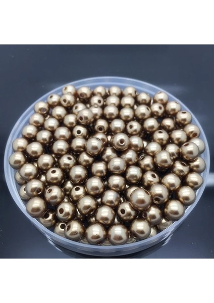 Kahverengi Tarzı Adet Akrilik Yuvarlak Inci Spacer Gevşek Boncuklar Takı Yapımı Giyim Boncuk Takı El Sanatları (Yurt Dışından)