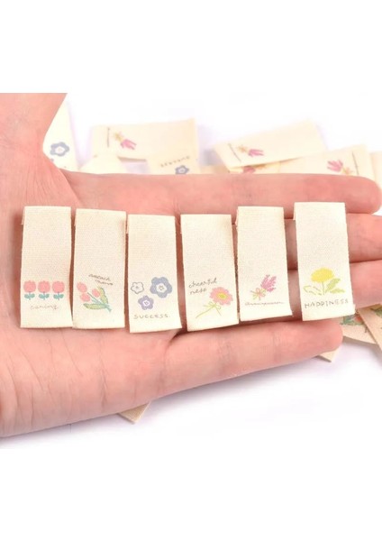 No.2 Tarzı Çiçek Baskılı Yıkanabilir Brige Etiketleri Dikiş Aksesuarları Bakım Çantaları Giysi Etiketi El Yapımı El Sanatları Malzemeleri 1.6x3.8cm (Yurt Dışından) indirimleri